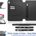 SEYMAC stock Case for iPad (A16) 11th/10th Generation 11''/10.9'', Strong Magnetic Auto Sleep Shockproof Case with Absorbing Multi-Angles Stand, Pen Holder, Card Slot, Black