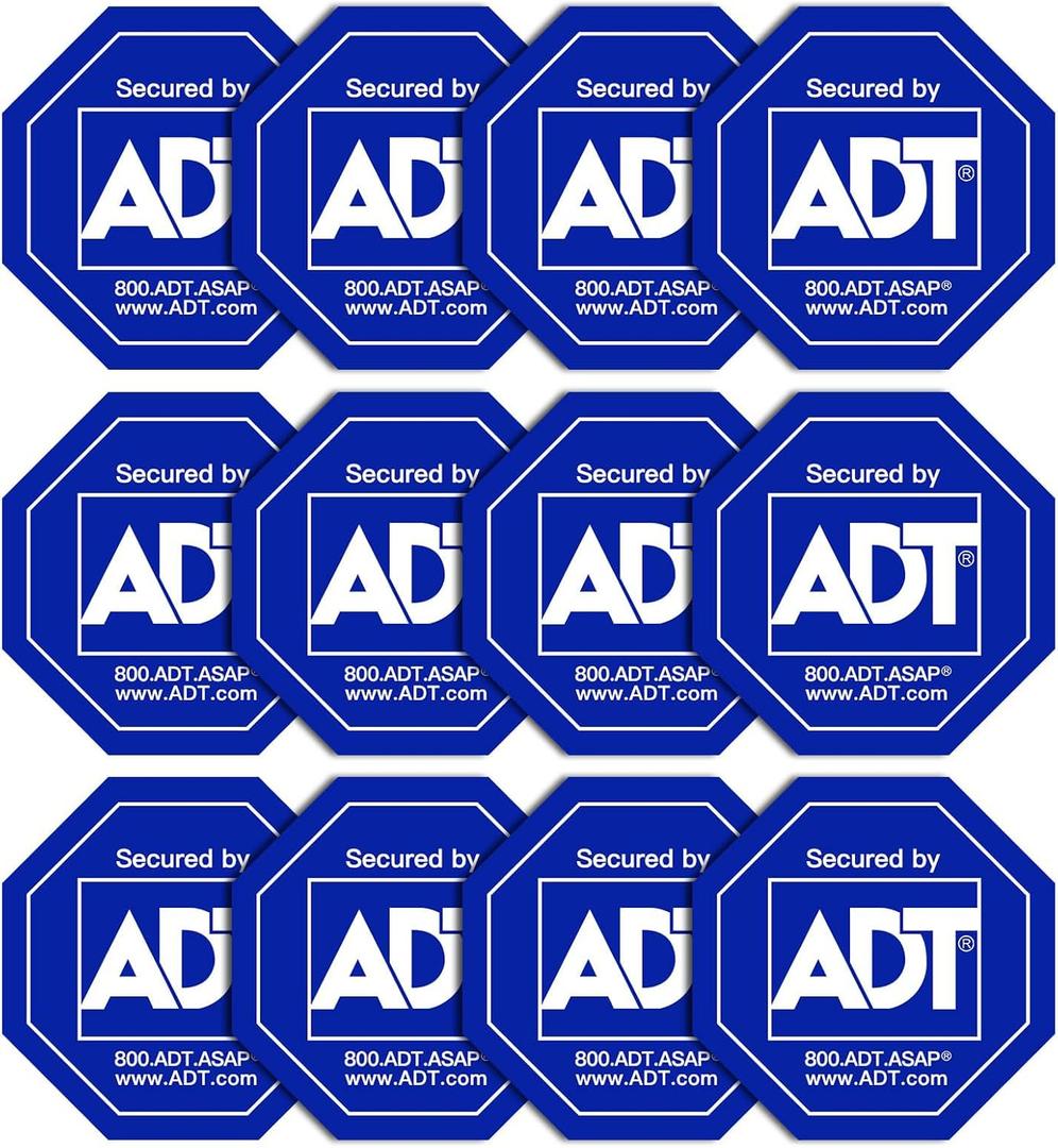 4 x 12 Pack Security Stickers, Safety Signs Waterproof Decals for Home Windows and Doors HD Printed