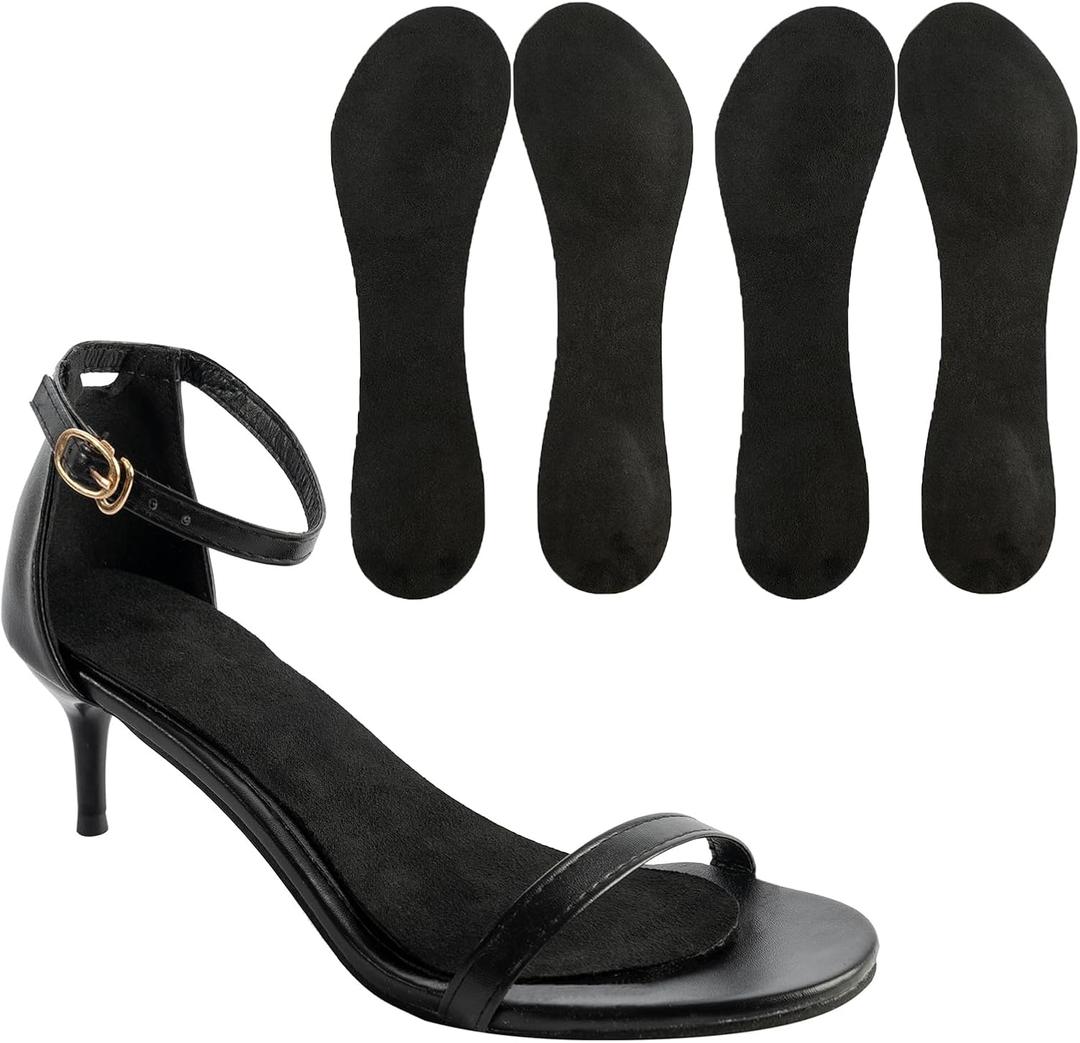 2 Pairs Gel High Heels Sandals Cushion Insoles Adhesive, Non Slip Invisible Inserts for Flats Slipper, 3/4 Length Pads Relief Pain, Blister, Callus and Corn Prevention,Black 7.5-10 Size