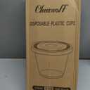 100 Pack 9 oz Clear Plastic Cups with Lids, Disposable Dessert Cup, Fruit Cup, Clear PET Cups for Cake, Cold Drink, Ice Cream, Salad