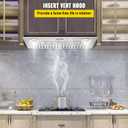 VEVOR Insert Range Hood, 800CFM 3-Speed, 30 Inch Stainless Steel Built-in Kitchen Vent with Push Button Control LED Lights Baffle Filters, Ducted/Ductless Convertible, ETL Listed