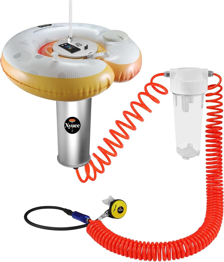 Scuba Diving Ventilator System, Portable Tankless Lung Underwater Breathing Device with 50FT Long Tube, High-Flow Rechargeable Air Compressor for Snorkeling, Recreational Diving & Fishing