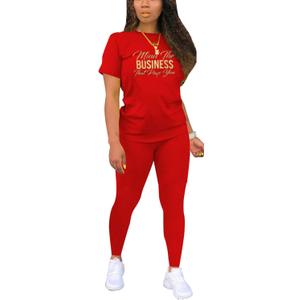 Nimsruc Biker Short Sets Women 2 Piece Outfits Summer Short Sleeve Jogger Tracksuit (Small, 64834 Red)