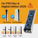 KIWIHOME Cooling Fan for PS5 Accessories, Upgraded Quiet Cooler Fan with Auto Speed, Controller USB3.0 Port & LED for PS5 2020 Only, Not for PlayStation 5 Slim/Pro, White