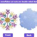3 x Fancy Land 45 Pcs Snowflake Cutouts Bulletin Board Snowflakes Paper Snowflakes Holiday Christmas Winter Classroom Decoration Snowflake Decorations