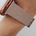 DSAAplus Bling Leather Band For Apple Watch Band 41/40/38/44/45/46/49/42mm for iWatch Series 10 9 8 7 6 5 4 3 Ultra SE (rose gold+rose gold buckle)