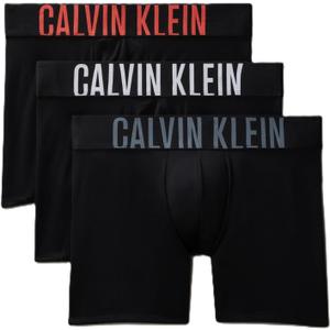Calvin Klein Men's Intense Power 3-pack Boxer Brief (Large, Black Bodies W/ White, Turbulence, Vermillion Brown Logos)