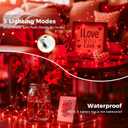 litogo 24 Pack Red Fairy Lights Battery Operated with Timer, 20 LED 3 Modes Twinkle Light, 7ft Waterproof Silver Wire Mini Small Bulk Mason Jar String Light, Decor for Wedding Party Christmas