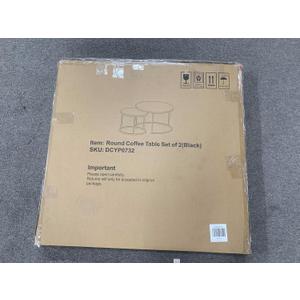 Nesting Coffee Table Set of 2, 27.6inch Round Coffee Table Wood Marble Pattern Top with Sturdy Metal Frame, End Table Side Tables for Living Room Bedroom Balcony Yard (Black) Nesting Coffee Table Set of 2, 27.6inch Round Coffee Table Wood Marble Pattern Top with Sturdy Metal Frame, End Table Side Tables for Living Room Bedroom Balcony Yard (Black)