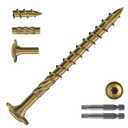 #14 x 3 Inch Lag Screws (176Pcs) 4lb. Structural Wood Screw, Bronze, Carbon Steel, Washer Head, Rust Resistant epoxy Coated, T30 Star Bit