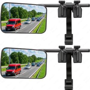 Mirror Extenders For Towing, Clamp On Towing Mirror,Universal Towing Mirrors For Truck Vehicle Car, Towing Mirror On Side Adjustable 360 Rotation Extends,Type 2