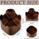 Sherr 2 Pcs Wood Fountain Pen Holder Wooden Pencil Holder Minimalist Pen Rest Desk Stand Pencil Organizer Tray for Home School Office Students Teachers Boss Gifts