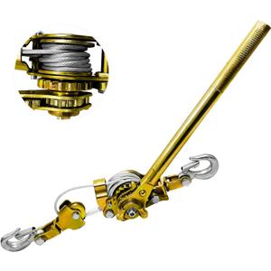 Come Along Winch Puller, Cable Hoist Winch Puller with 2 Hooks, 2T (4400LBS) Come Along Tool Heavy Duty, Ratchet Puller for Lifting Pulling Construction Building
