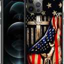 DAIZAG Compatible with iPhone 11 Case,All-Round Protection Shockproof Anti-Scratches TPU Cover,Cases for Man Woman-Wooden Cross Power American Flag