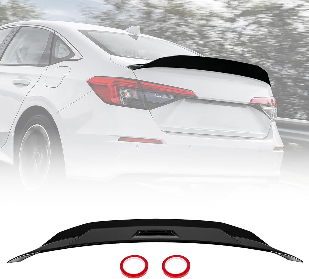 Rear Spoiler fit for Honda Civic 11th Gen Sedan 2022 2023 2024 2025 2026,Rear Trunk Spoiler Wing Lip,Car Exterior Rear Body Part Molding Cover Trim,ABS,Glossy Black