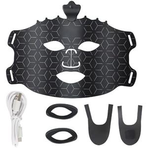 GUSGL 7 Color Red Light Therapy Contour Face Led Mask, Wireless Mask Light Therapy with Eye Protection Cushion, Lightweight Soft Silicone Red Light Therapy Face Device