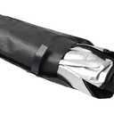 Chcury1 Foldable Umbrella Sun Shade Car Windshield Front Window Cover 1 Pc Cloth with Titanium Coating + Metal Pole Small Silver+Black Open-ended
