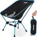 MARCHWAY Lightweight Folding Camping Chair with Spring Lock, Stable Compact Portable for Outdoor Camp, Travel, Beach, Picnic, Festival, Hiking, Backpacking (Lowback Blue)