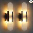 Alabaster Wall Sconces, 19.7in Set of Two Wall Sconce, Natural Marble Wall Sconces Wall Lighting, Wall Light Fixtures for Bedroom Living Room Stairs Vanity Hallway Bedside (Bulb Included)