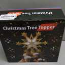 Christmas Star Tree Topper Lighted with 6 Projection Modes, 12-Pointed Star Christmas Tree Topper with Built-in LED Rotating Lights, Gold Christmas Tree Ornament for Xmas Holiday Decorations