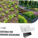 Toyvian Garden Edging Fence with Nails 10-Pack Plastic Landscape Border for Lawn Flower Beds Vegetable Gardens Decorative Stone Look Garden Divider Easy DIY Installation (White)