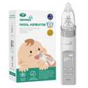 GROWNSY Nasal Aspirator for Baby, Electric Baby Nose Sucker with Larger Suction Chamber and More Powerful Suction, Automatic Nose Cleaner with Music and Light Soothing Function (Grey)