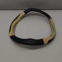 Elantrip Sport Leather Steering Wheel Cover 14 1/2 inch to 15 inch Universal, Padded Soft Grip Breathable for Car Truck SUV Jeep, Anti Slip Odorless Black