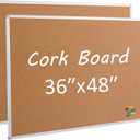 2 Pack Cork Board Bulletin Board 36 x 48, Silver Aluminium Framed 4x3 Corkboard, Office Board for Wall Cork, Large Wall Mounted Notice Pin Board