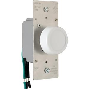 Legrand Pass & Seymour R600PWV 600W Preset Rotary Dimmer Light Switch for Incandescent and Halogen Bulbs, Single Pole, White (1 Count)
