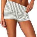 Women Low Waist Lounge Shorts Fold Over Skinny Pajamas Shorts Summer Casual Pj Bottom Sleep Shorts (Gray, XL)