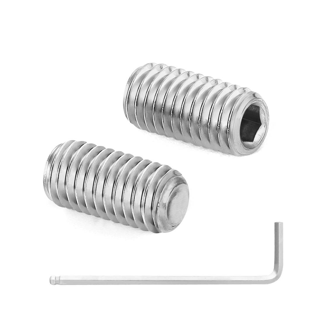 MewuDecor M6 x 20mm Internal Hex Socket Set Grub Screws 304 Stainless Steel Flat Point Set Screw, 25 PCS