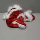 Womens Mrs Santa Claus Costume Long Sleeve Christmas Flared Jumpsuit And Santa Hat Set Adult Cosplay Costumes (Small)