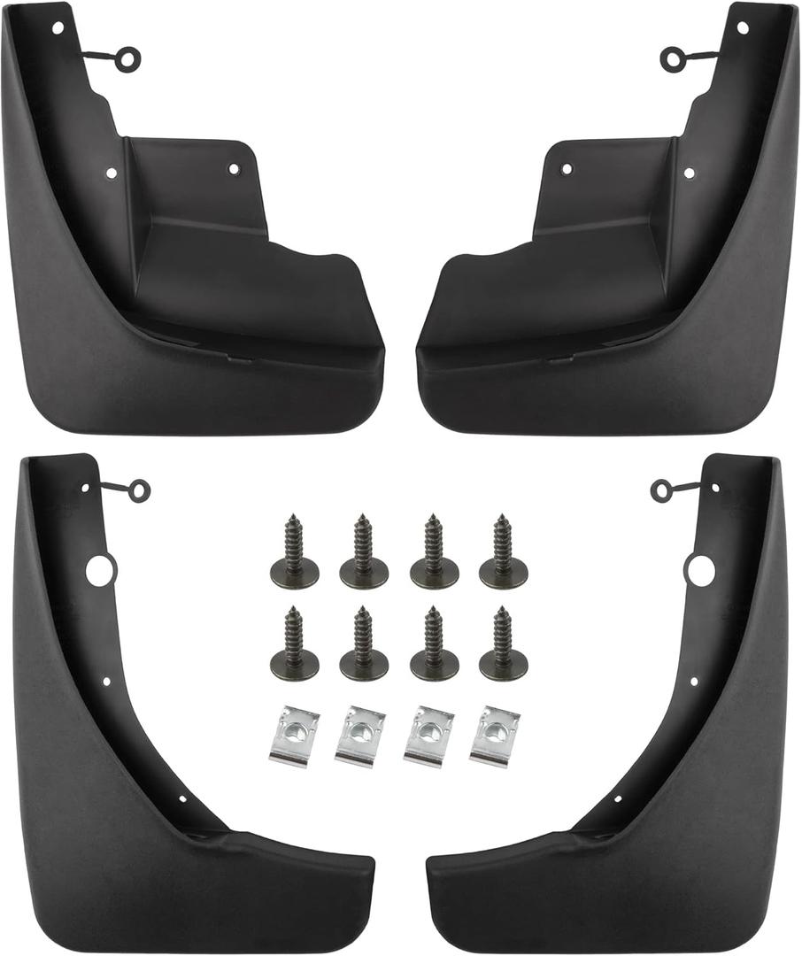 BOXI (Set of 4) Front and Rear Side Mud Flaps Splash Guards Mudflaps Fits for Jeep Grand Cherokee WK2 2011 2012 2013 2014 2015 2016 2017 2018 2019 2020 2021 | Replaces OE# 82212019AD 82212020AD