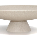 Large Decorative Bowl, Modern Resin Pedestal Bowl for Home Decor, Stylish Fruit Bowl for Kitchen Counter, Chic Key Holder for Entry Table, Beige