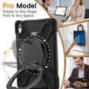 BATYUE Case for iPad (A16) 11th/10th Gen 11''/10.9'' 2025/2022 - Heavy Duty Shockproof Cover with 360 Rotating & 180 Folding Stand, Screen Protector, Shoulder Strap & Pencil Holder | Black