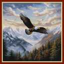 Findvoor Stamped Cross Stitch Kits for Beginners Full Range of Cross Stitching Embroidery Pattern for Adults, 11CT DIY Needlepoint Embroidery Starter Kits-Flying Eagle 17.7x17.7 inch, Small