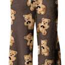 Verdusa Women's Fuzzy Plush Warm Pajama Pants Fleece Lounge Sleepwear Teddy Pj Bottoms Cozy Loungewear (Large, Brown)