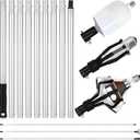 3-12 ft Light Bulb Changer for High Ceilings with Pole Light Bulb Extension Pole Changer with Baskets and Suction Cup Light Bulb Removal Tool Telescopic Light Bulb Changer for Recessed Lights