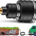 Qualirey 1 Pack Pest Control Exhaust Pipe Attachment Transport Exhaust from Car to Underground for Killing Outdoor Rodents Such as Moles, Gophers (FIT for Pipe in 2"-2.4"/ 3"-3.5" Diameter) (Black)