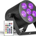 Rechargeable Stage Lights, 60W LED RGBWA+UV Battery Powered Par Can Lights with 5500mAh, Remote DMX Sound Activated Uplights for Events, Party, Wedding, Concert, Dance - 1Pc