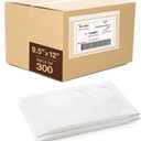 300 Pack, Shipping Label Sleeves - 3.12 Mil Premium Clear 9.5'' x 12'' Strong Adhesive Back Envelopes for Secure Package Labelling Fit for 8.5'' x 11'' Letter Size Paper, WaterProof and Durable