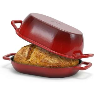 Northriver Casting Enameled Cast Iron Oval Dutch Oven for Bread Baking12"x8" Bread Pot with LidIdeal for Sourdough, Artisan Loaves & Family Meals5 Qt