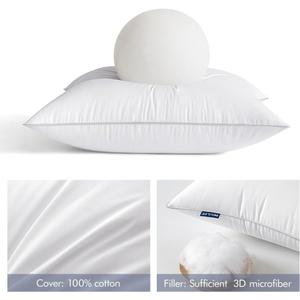 MIULEE 20x20 Pack of 2 Throw Pillow Inserts with 100% Cotton Cover, Decorative Pillow Inserts Fluffy and Cozy for Bed Couch Indoor (20x20 Inch (Pack of 2))
