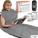 LifePro Infrared Sauna Blanket - Personal Sauna for Detox, Tension, and Relaxation - Portable Sauna for Home with Multi-Layer Heating 113F - 176F and Remote Control - Included Sauna Detox Wraps (Regular Grey)