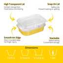 40 Pack 1.5 LB 7.2"5"1.8" Aluminum Pans with Lids Heavy Duty, 25 Ounce Aluminum Food Containers Disposable Tin Foil Pans with Lids for Baking, Meal Prep, Freezer, Heating and Takeout