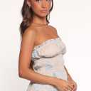 Elena Strapless Top - Blue Soleil XS