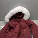 Chrisuno Women's Winter Warm Coats Puffer Jacket Long Drawstring Waterproof Snow Parka With Removable Faux Fur Trim Hood (Large, Burgundy)