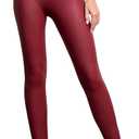 Conceited Luxe Leggings Velvet or Vegan Leather (1X-2X, Burgundy)