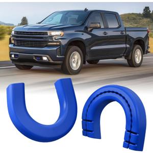 Long Tow Hook Covers for Silverado 1500 2007-2026/GMC Sierra 1500 2007-2019, Front Tow Hooks Covers Compatible with Chevrolet Silverado 1500 Accessories Blue (Not fit Verticle Tow Hooks)