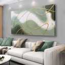 Green Abstract Wall Art Boho Wall Art Modern Art Decor Framed Canvas Painting Home Decor Wall Artwork Living Room Bedroom Restaurant Office Wall Decor 24X48inch (48L" x 24W")